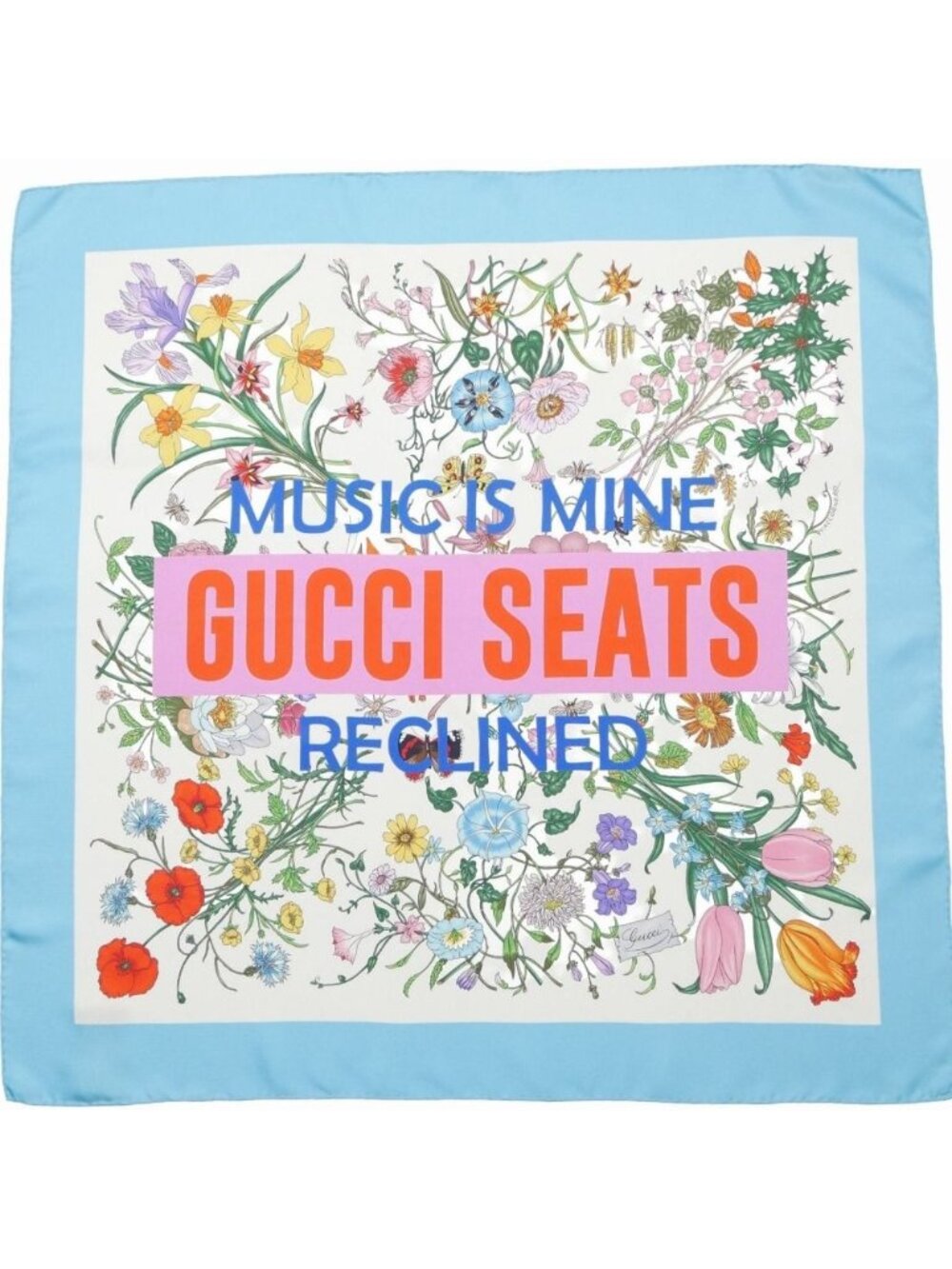 Gucci Anniversary Flora Scarf 90 Music IS Mine Seats Reclined Large Silk Twill